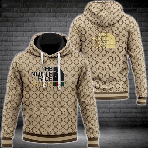 gucci and north face collection|Gucci north face hoodie brown.